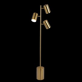 Harmony Brassed Gold Floor Lamp with Triple Spots Rotary Switch and Metal Block BaseColor: as Pic Color
