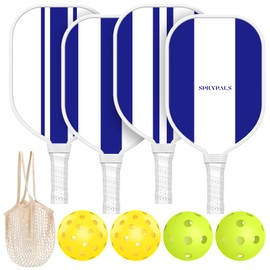 Pickleball Paddles,USAPA Approved Premium Wood Pickleball Set of 4 with 4 Pickleball Balls and 1 Carry Bag Pickleball Rackets with Ergonomic Cushion Grip for Beginner & Pros Gifts for Men Women Youth