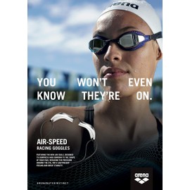 arena Air-Speed Anti-Fog Swim Goggles for Men and Women, Silver Mirror/Black