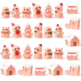 GGSTDDUP 36Pcs Mini Christmas Figures, Mini Resin Gingerbread Man, Christmas Miniature Figurines Ornaments for DIY Christmas Snow Globes, Village Landscape, Fairy Garden (9 Styles)