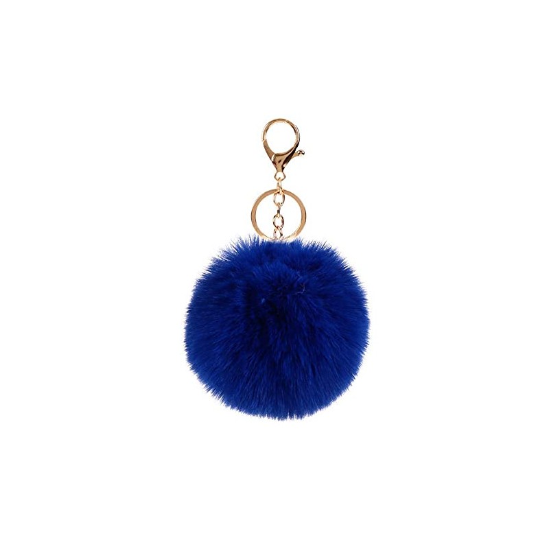 Soyzvteo Pom Pom Keychains Cute Faux Rabbit Fur Ball Pom