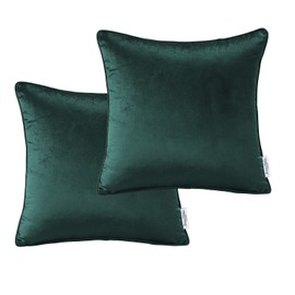 Bronwen Mathews Velvet Cushion Covers 45x45 cm Pack of 2 Bottle Green Decorative Throw Pillowcases Soft Modern Square Durable For Sofa Chair Garden Living Room Balcony Car (Bottle Green).
