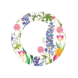 Caspari Summer Garden Paper Salad & Dessert Plates in White, 16 Count