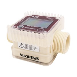 NUZAMAS 1' Electronic Turbine Digital Flowmeters for Gas Oil Fuel Chemicals Water 1 Inch Hose Flow Meter, Max 120L/M (1900GPH)