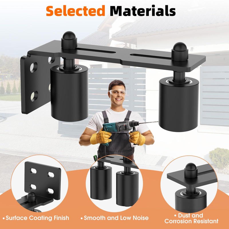 MeBantoo Heavy Duty Sliding Gate Guide Roller Hardware Kit, 3"