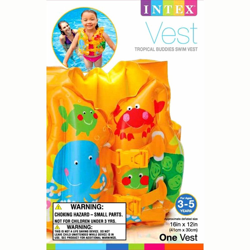 Intex 1 Pack Tropical Buddies Swim Vest #59661EP Ages 3-5