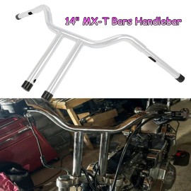 Cequent Unbranded MX T Bars 14" Rise Handlebar For Harley Dyna Softail Sportster FLHR