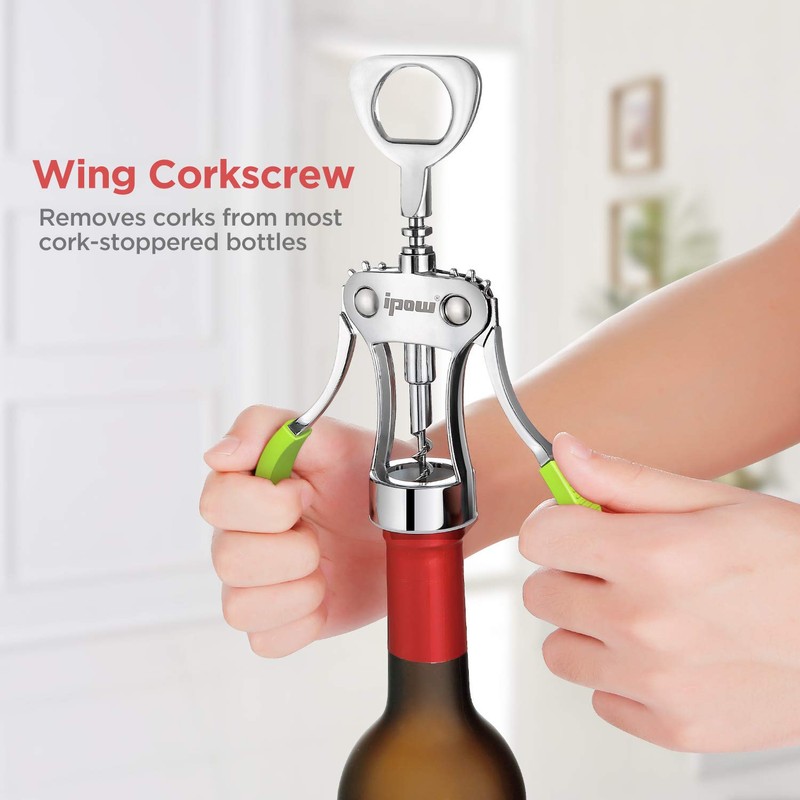 IPOW Wine Opener, Zinc Alloy Wine Bottle Opener, Wing Corkscrew