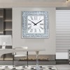 Silver Mirror Clock Crystal Sparkle Twinkle Bling Crush Diamond Mirrored
