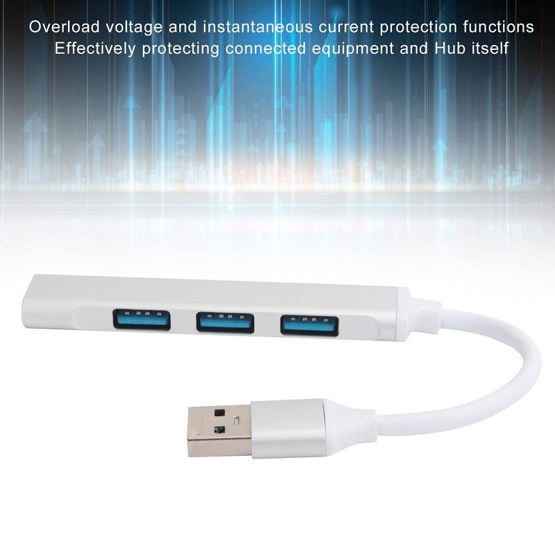 QANYEGN 4 Port USB3.0 Hub, Aluminum Alloy USB Splitter, USB