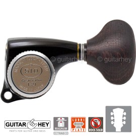 GOTOH NEW Gotoh SGL510Z-TL5 MGT L3+R3 Locking Tuning Keys, 21:1 Ratio Set 3x3 - BLACK