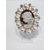 Unbranded Cameo Pearl & Crystal Brooch/ Pin- Multi