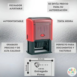 Sello Fechador Personalizado Para Empresas Y Oficinas 5x3 Cm                                                                                          