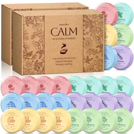 Shower Steamers 60 PCS with Individually Wrapped, Shower Bombs for Women with 6 Rich Scents, Rose Peppermint Citrus Eucalyptus Ocean Lavender, Christmas Birthday Mother's Day Present for Mom Wife Men
