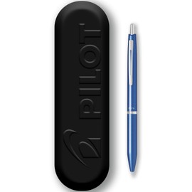 Pilot Acro 1000 Ballpoint Pen - Smooth Ink for Writing Fluidity - Refillable & Retractable - Black Ink - Medium Tip - In Metal Gift Tin (Sky Blue)
