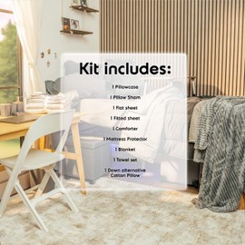 Hearth & Harbor Complete College Dorm Room Essentials Twin XL Bedding Comforter Set, Bed in a Bag Comforter Set, Burgundy & Black