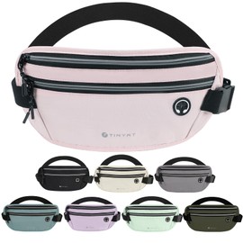 TINYAT Money Belt Anti Theft Hidden Passport Phone Holder Waterproof Bumbag Travel Waist Belt Fanny Pack Running Belts for Women Men