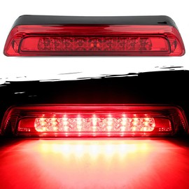 LBRST Rear High Mount Stop Brake Lights LED Third Brake Cargo Light Fit For Toyota Tundra 2007-2018 Third Rear Cab Roof Center Tail Cargo Lamp Chrome Housing+Red Len