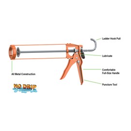 Albion Engineering Company B1 B-Line Manual Skeleton Cartridge Caulking Gun, No Drip, 1/10 Gallon (10oz), 7:1 Drive