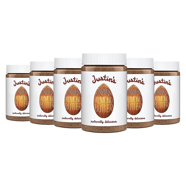 Justin's Cinnamon Almond Butter, No Stir, Gluten-free, Non-GMO, Responsibly Sourced, 6 Jars (16oz each)