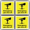 4 Pack - Emergency Gas Shut Off Sticker - Gas