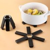 4 Pcs Folding Heat Proof Mats Black Foldable Trivet Pan