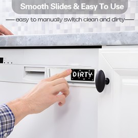 Dishwasher Magnet Clean Dirty Sign, Clean and Dirty Dishwasher Magnet,Non-Scratching/Super-strong Magnet with 2 Double-sided Adhesives/Easy to Slide, Dishwasher sign for kitchen organization (A)