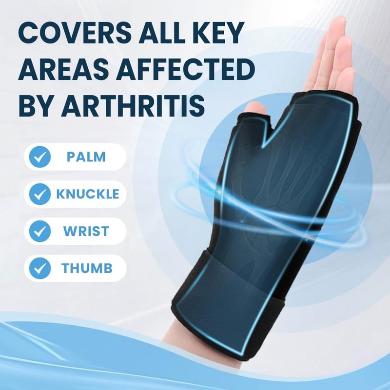 MEDILYMER Arthritis Gloves and Ice Pack (2+1 Set) Fingerless Compression