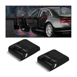LKAHG 2Pcs Universal Car Door Lights Logo Projector, Auto Door Projection Wireless LED Welcome Courtesy Light, Welcome Ghost Shadow Lamp Vehicle Accessories Fit for Most Cars (Style D)