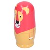 6Pcs Russian Nesting Dolls Kit Wooden Cartoon Animal Pattern Ornament