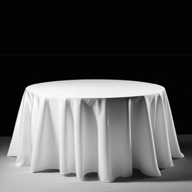 Mosley Mantel Varios Colores para Mesa de Banquetes, Eventos y hogar Rectangular, Cuadrados o Redondos (Blanco, Redondo 290cm Diametro)