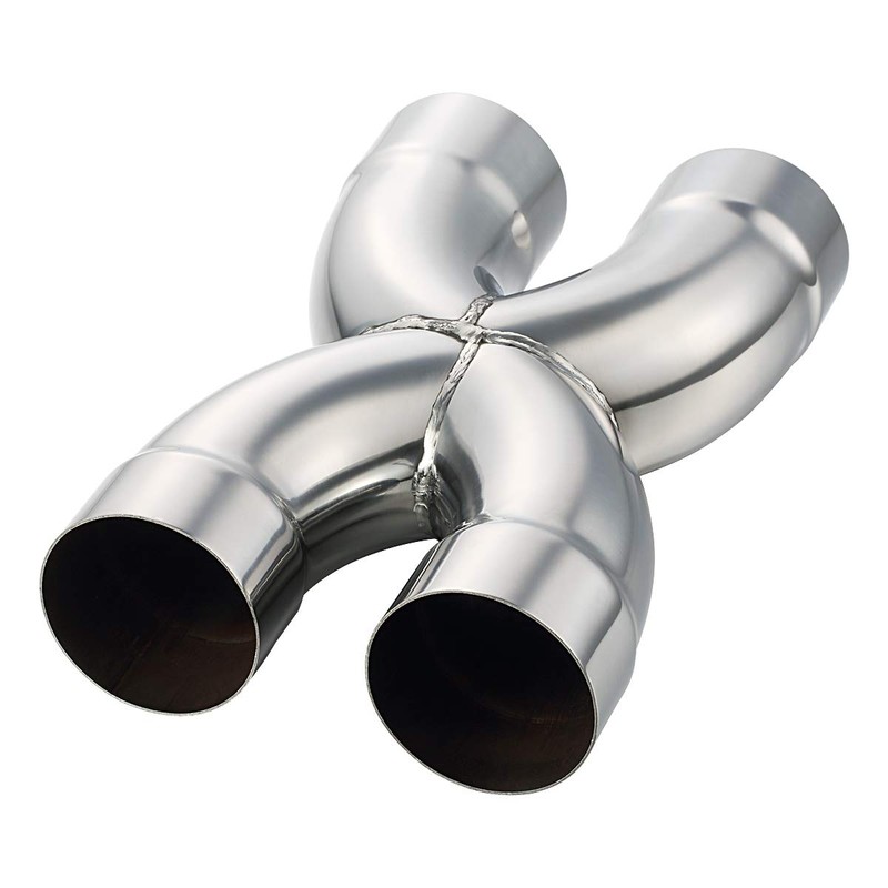 LCGP Universal 3" In/Out Crossover X Pipe 12" Length Stainless
