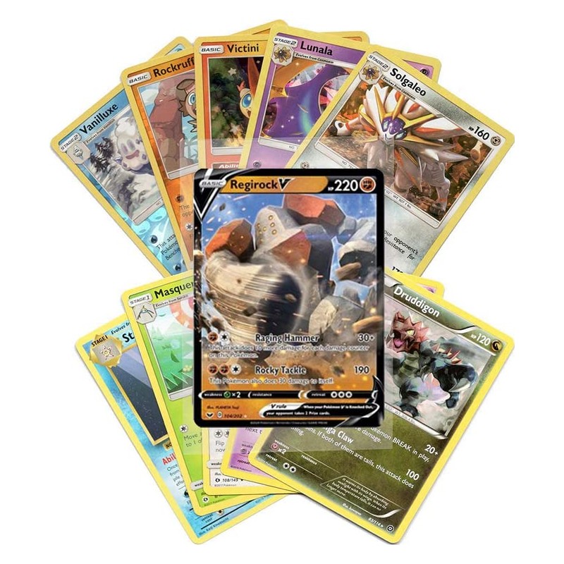 Pokémon Cards - 50 Card Assorted Lot with Guaranteed V