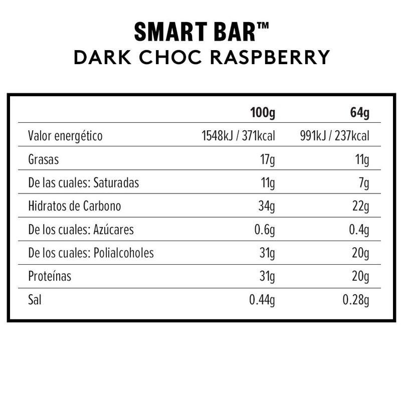PhD Performance Nutrition Smart Bar, Dark Choc Raspberry, 12 count