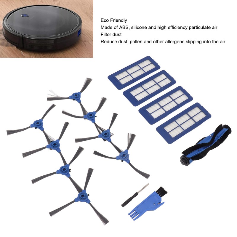 Sweeping Robot Main Side Brush Filter Screen Replacement Kit for