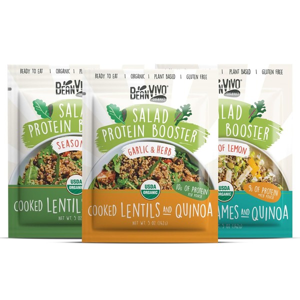 BeanVIVO - Variety 3 Pack Salad Protein Boosters - Seasoned,