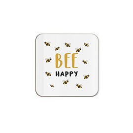 The Victorian Printing Co - Bee Happy - Motivational Garden Single Coaster