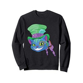 Cheshire Cat Grinning in Mad Hatter Top Hat and Monocle Sweatshirt