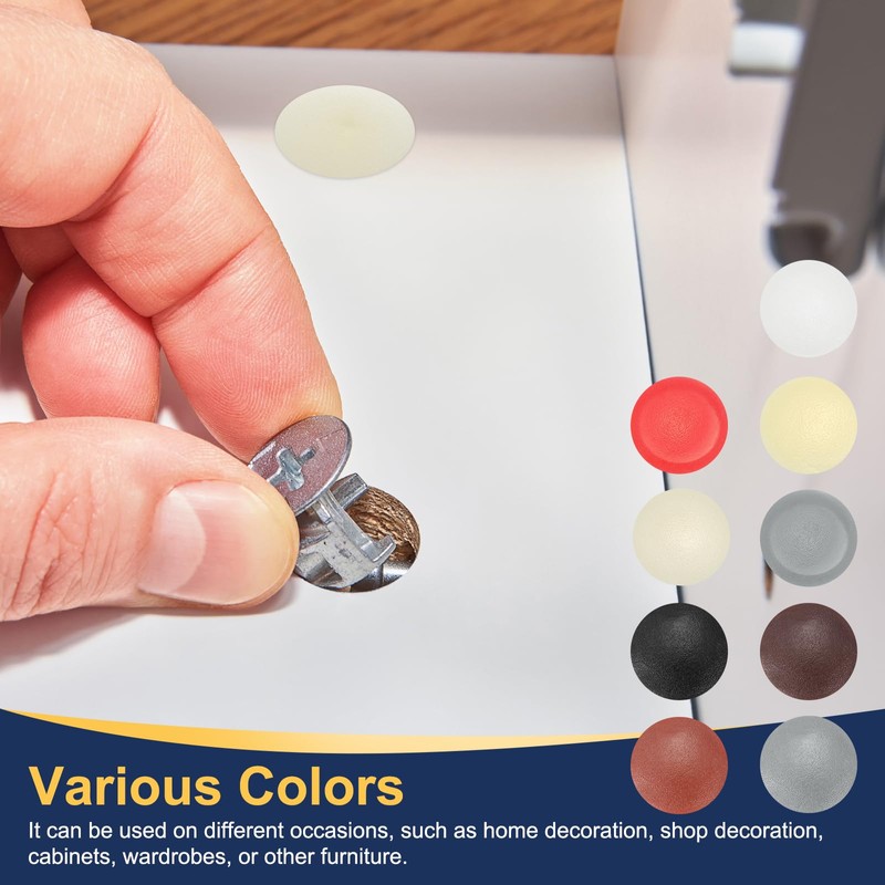 MECCANIXITY 180Pcs Screw Caps Covers 12x3mm Plastic Screw Decoration Cover