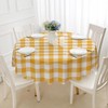 silichee Tablecloth Round 60 Inch Yellow Gingham Buffalo Check Plaid