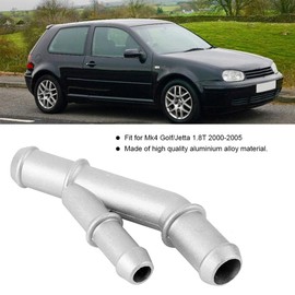 Thermostat Housing Cover,Coolant y Flange,Cast Aluminum Coolant Pipe Adapter y Flange 1J0121087E Engine Coolant Hose Flange Kit Fit for Mk4 1.8T 2000-2005