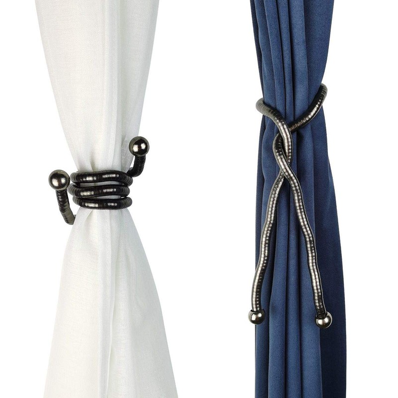 KXLife Curtain Tiebacks Clips, Decorative Drapes Holdbacks, Handmade Metal Rope