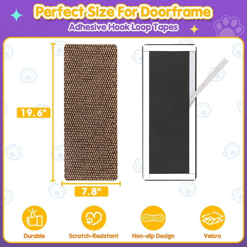 Wall Cat Scratcher for Indoor Cats,19.6x7.8”Corner Cat Scratcher,Cat Scratch Pad