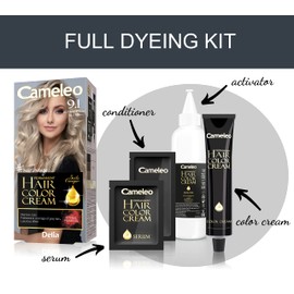 Delia Cameleo Permanent Hair Colour Cream Kit with Omega+ - 9.1 Ultimate Ash Blonde (0448) E/04