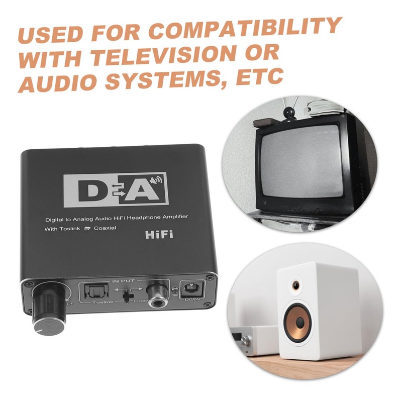 CAXUSD Optical to Analog Digital Audio Converter Speaker Adapter Random