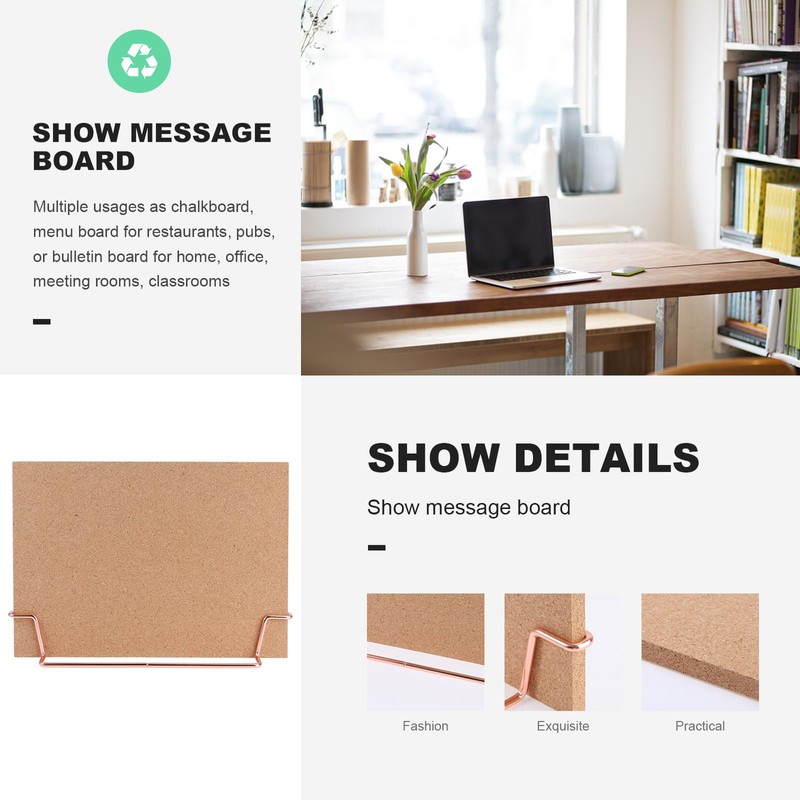 jojofuny 31x23cm Cork Board with Stand, Double Sided Cork Notice