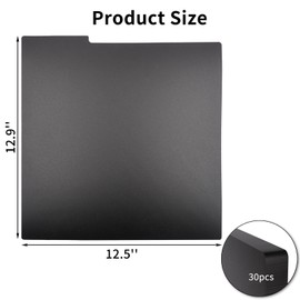 sdroceRyaM 12.9 Inches Vinyl Record Dividers 30pcs Black Hard PP Material Category Tab Double-Side Plastic Record Guides for LP, Album Crate, Bookshelf Organizer