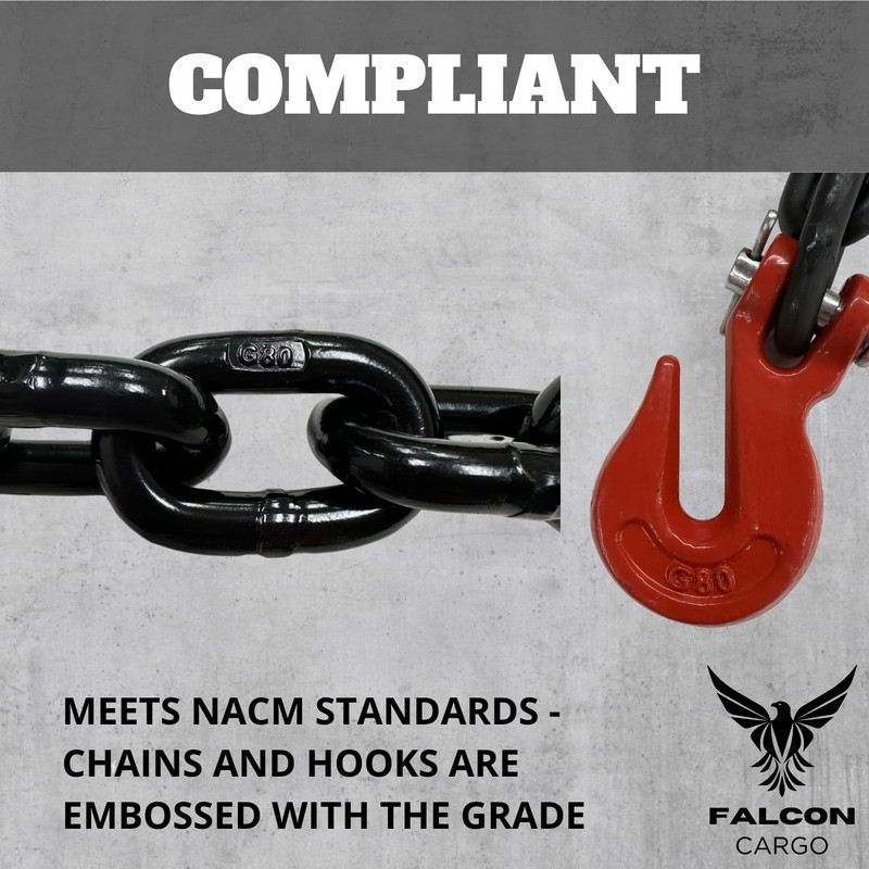 Falcon Cargo 1/2" X 10' Grade 80 Transport Binder Chain