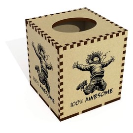 Square 'Awesome Kid' Wooden Tissue Box Cover (TB00062048)