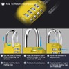 Diyife Combination Padlock, [2 Pack] 4 Digit Lock Combination, Padlock
